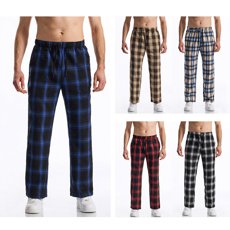 Herren Flanell-Pyjama-Hose mit komfortablem Gummibund Aliams