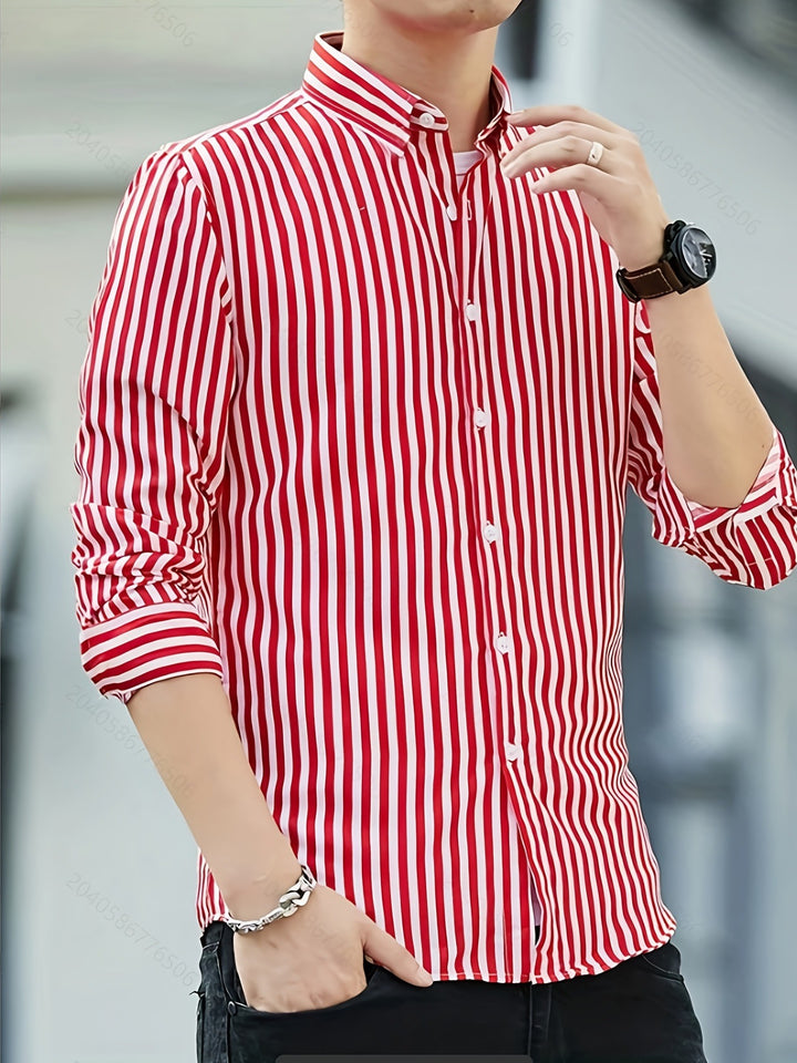 Herren gestreiftes Businesshemd Aliams