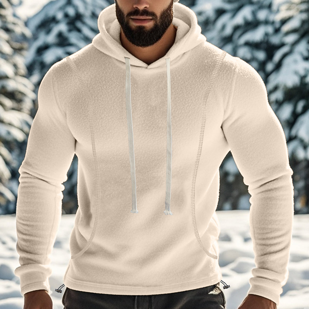 Herren Fleece-Kapuzenpullover mit praktischen Taschen Aliams