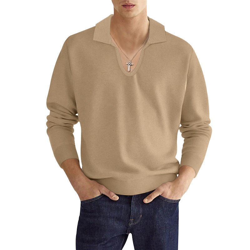 Herren Strickpullover mit modischem V-Ausschnitt und strukturiertem Design Aliams