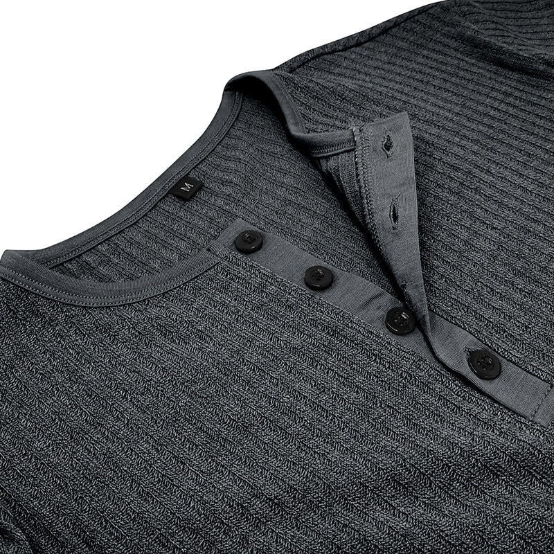 Herren Kurzarm Henley-Shirt mit strukturiertem Design und stylisher Knopfleiste Aliams
