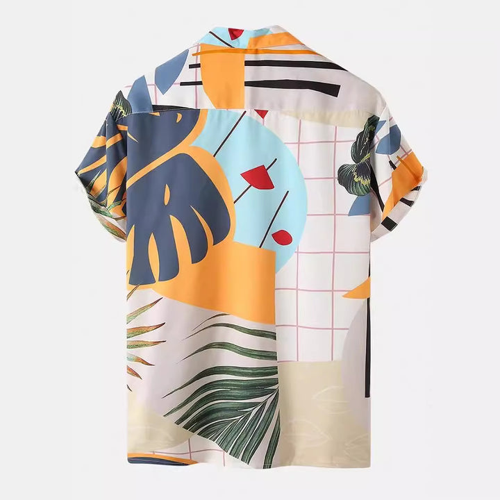 Herren sommerliches Freizeitset mit floralem Druck Aliams