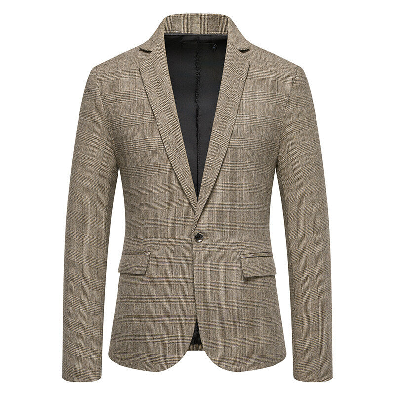 Herren eleganter Blazer mit feinem Karomuster Aliams