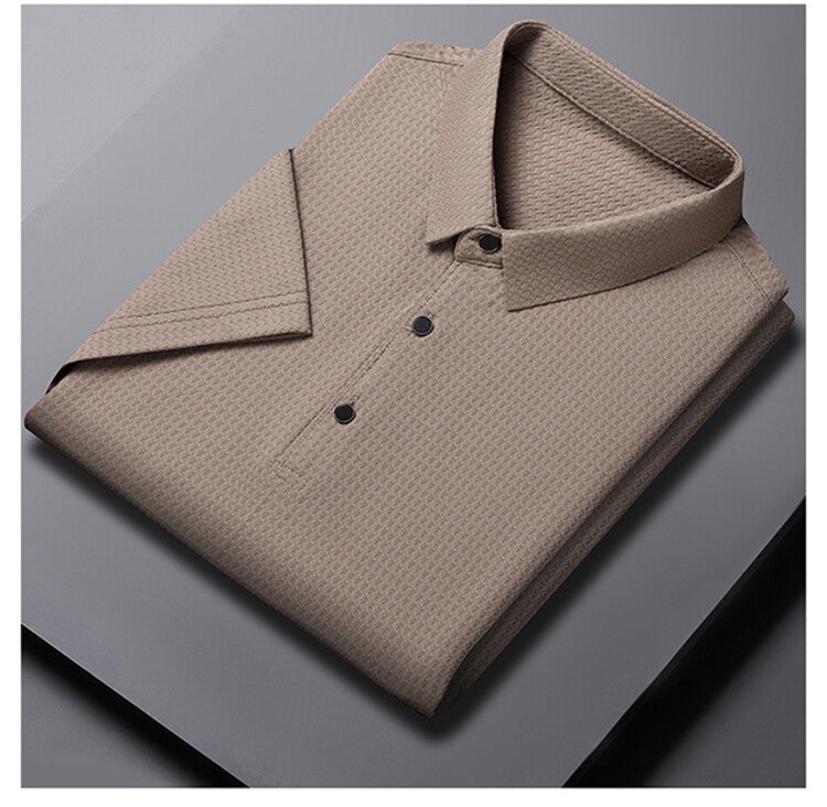 Herren elegantes Polohemd mit strukturiertem Kragen und funktionalen Eigenschaften Aliams