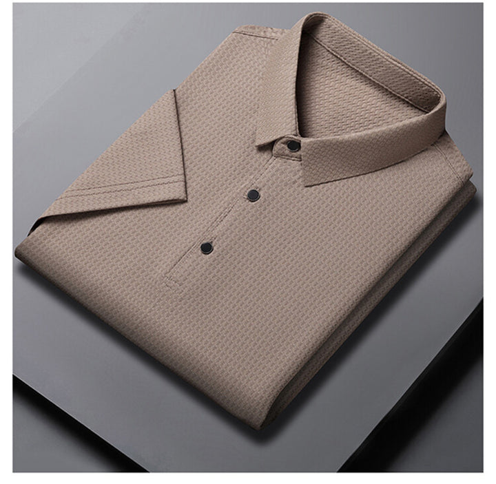 Herren elegantes Polohemd mit strukturiertem Kragen und funktionalen Eigenschaften Aliams