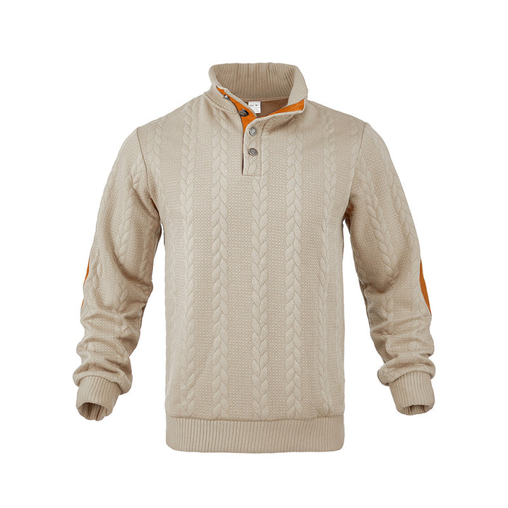 Herren Strukturpullover mit modischem Stehkragen Aliams
