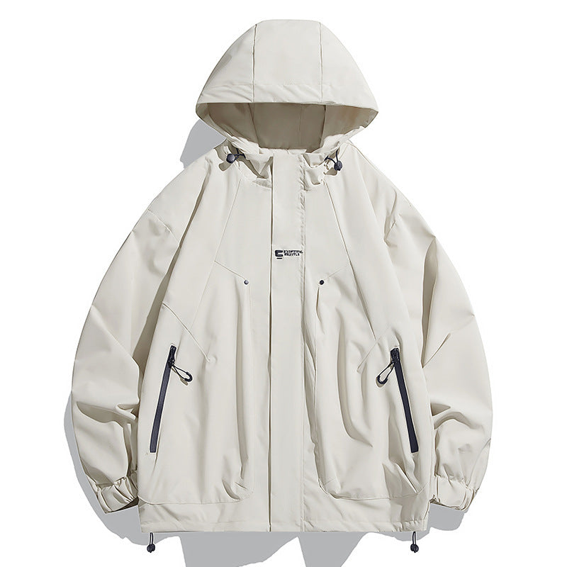 Unisex Funktionsjacke mit wasserabweisenden Eigenschaften und verstellbarem Kapuzenkragen Aliams
