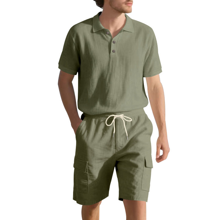 Herren Freizeit-Set mit atmungsaktivem Polo-Shirt und komfortablen Shorts Aliams