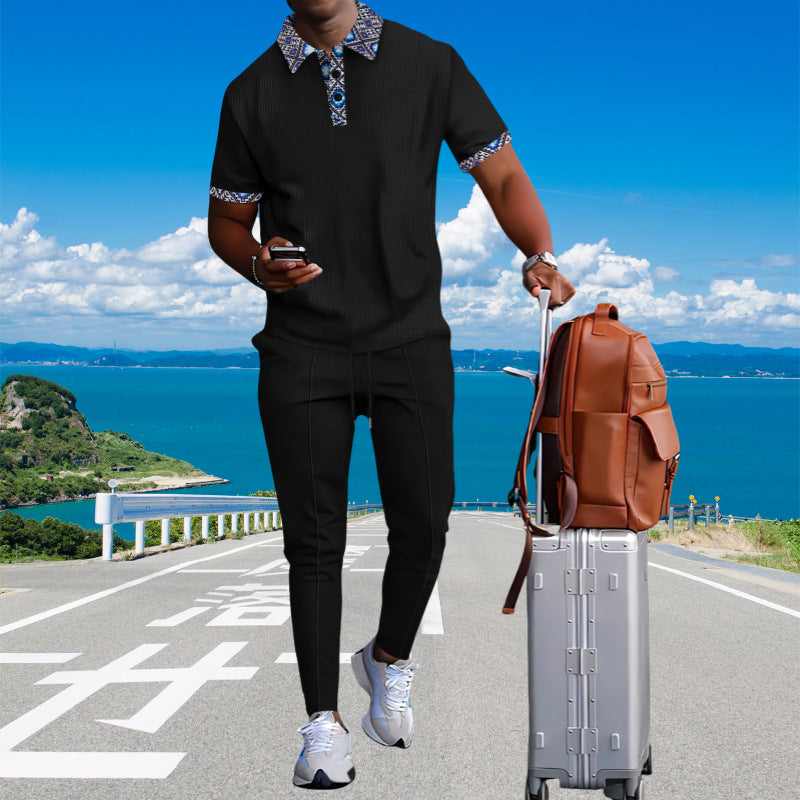 Herren Sportliches Kurzarmhemd mit modischem Kragendesign Aliams