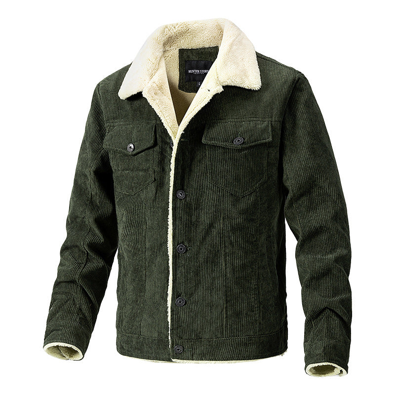 Herren Kordjacke mit weichem Teddyfutter Aliams