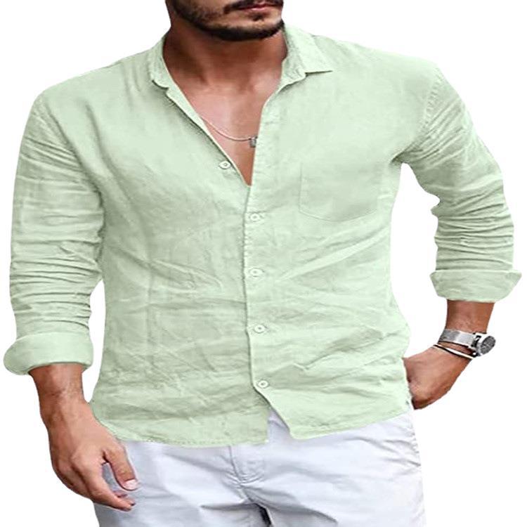 Herren Hemd aus hochwertigem Leinen mit schickem Kragen und lässigem Schnitt Aliams