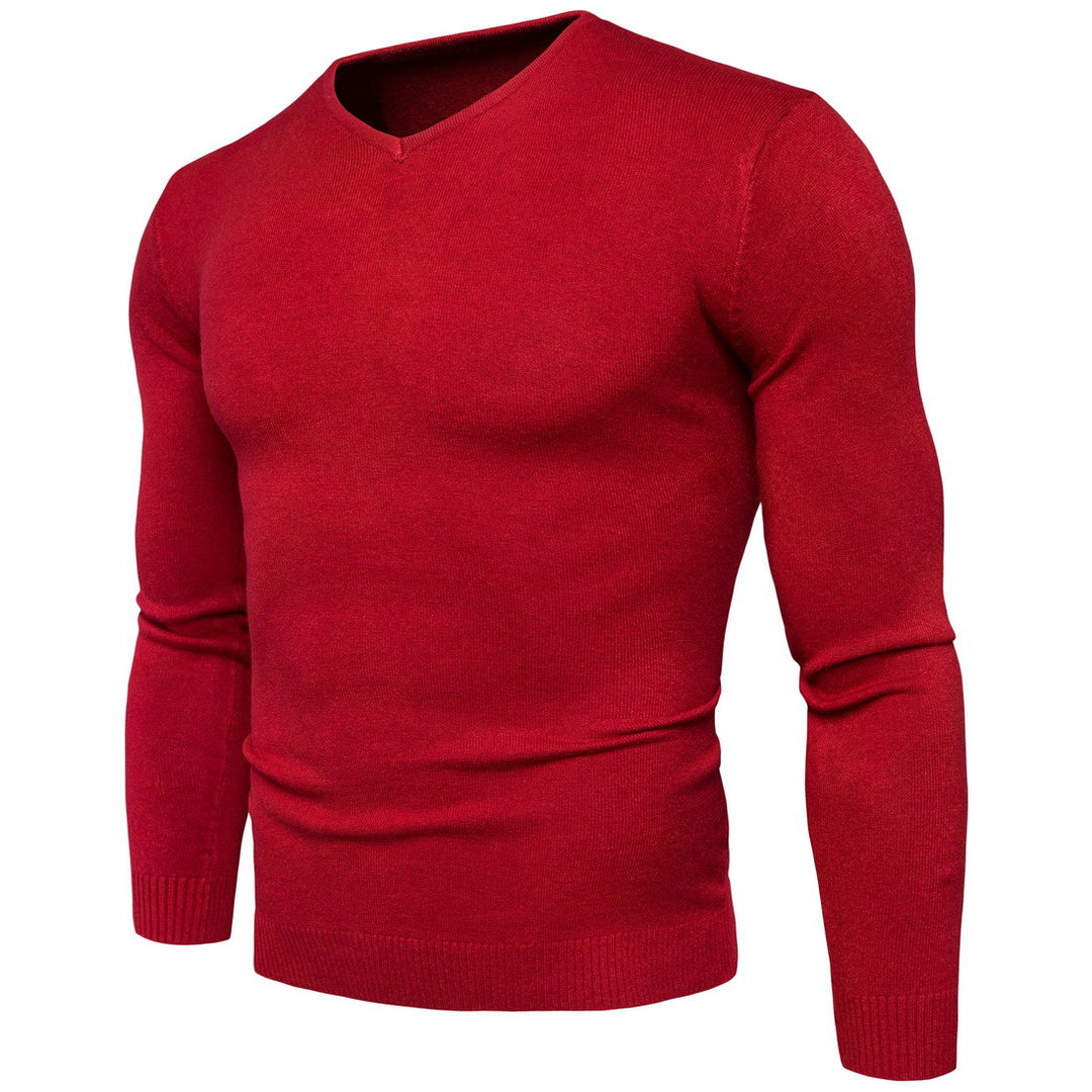 Herren feiner V-Ausschnitt Pullover aus hochwertiger Baumwolle Aliams