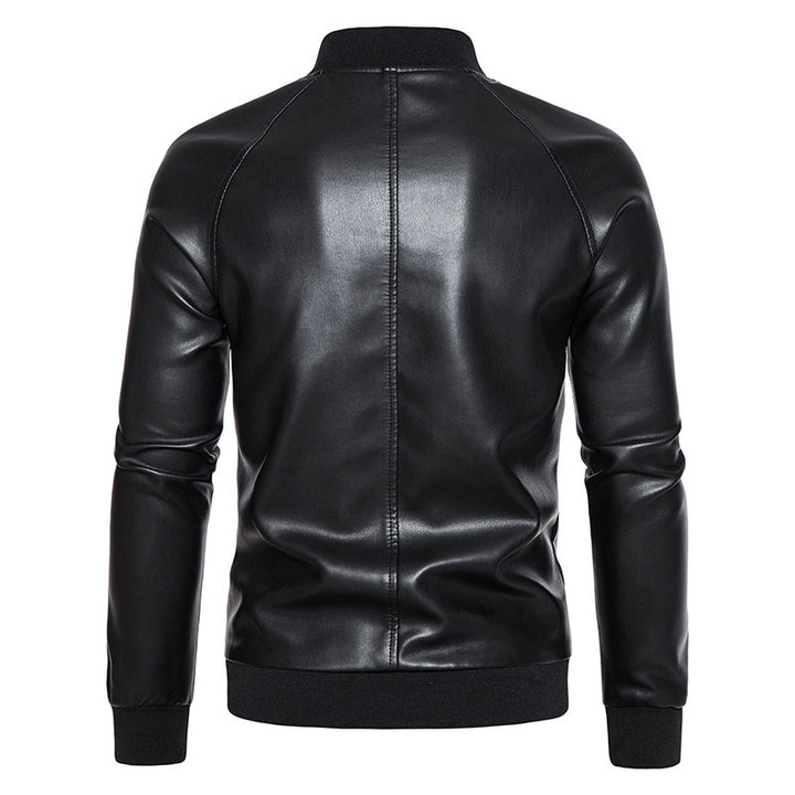 Herren Biker-Bomberjacke aus hochwertigem Kunstleder mit elastischem Bund Aliams