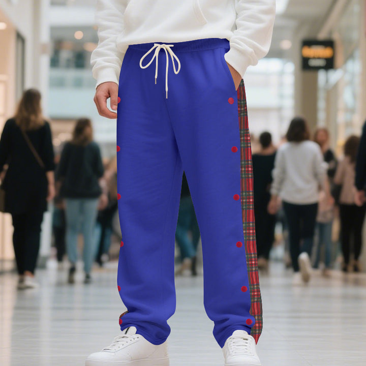 Herren Jogginghose mit seitlichen Knöpfen und pattern akzenten Aliams