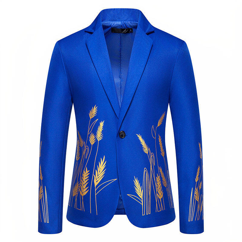 Herren eleganter Blazer mit floralen Stickereien Aliams