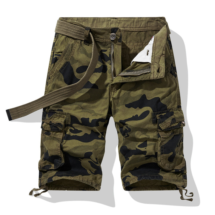 Herren Camouflage Cargo-Shorts mit funktionalen Seitentaschen und verstellbarem Bund Aliams