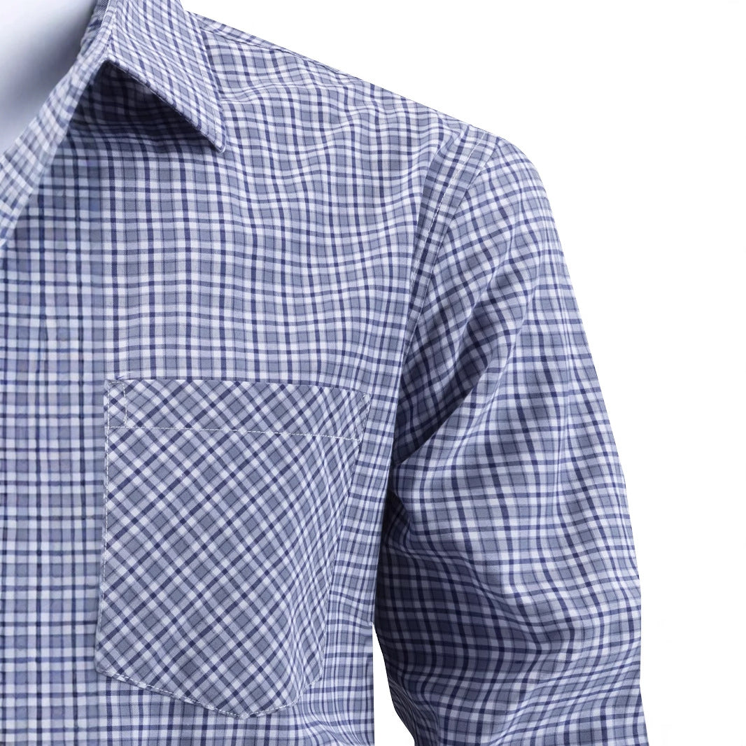 Herren Kariertes Langarmhemd Aliams