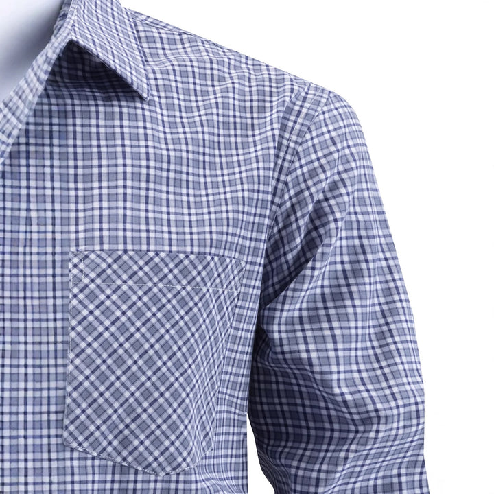 Herren Kariertes Langarmhemd Aliams