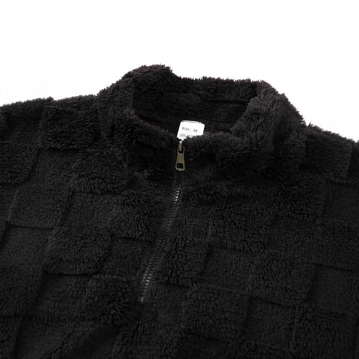 Herren Fleece-Pullover mit Reißverschluss und strukturiertem Design Aliams