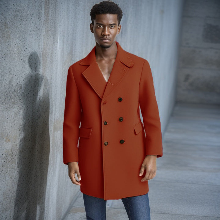 Herren eleganter Doppelreiher-Mantel mit modernem Schnitt und praktischen Taschen Aliams