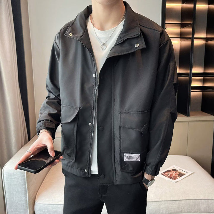 Unisex modische Utility-Jacke mit hohem Kragen Aliams
