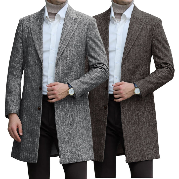 Herren eleganter Wollmantel mit luxuriösem Schnitt und praktischen Taschen Aliams