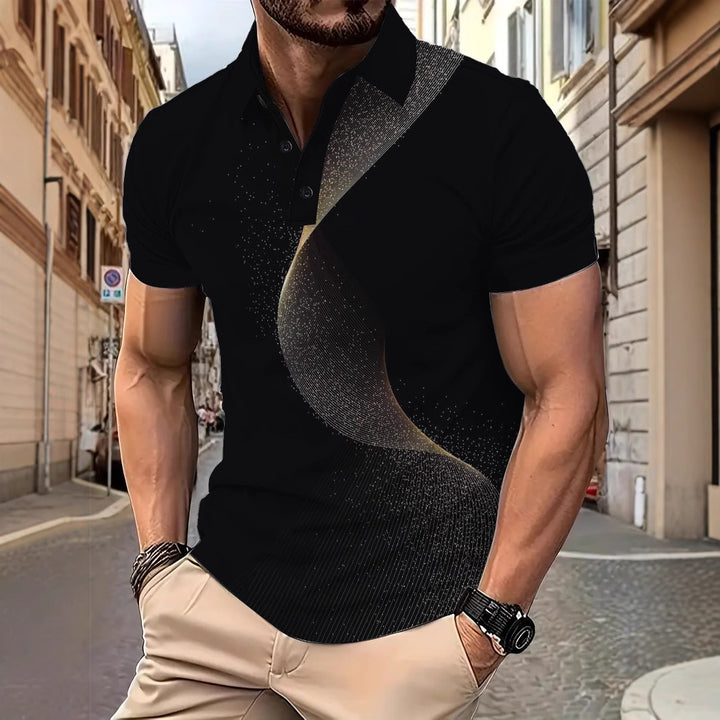 Herren Kurzarm Poloshirt mit stilvollem Grafikdesign Aliams