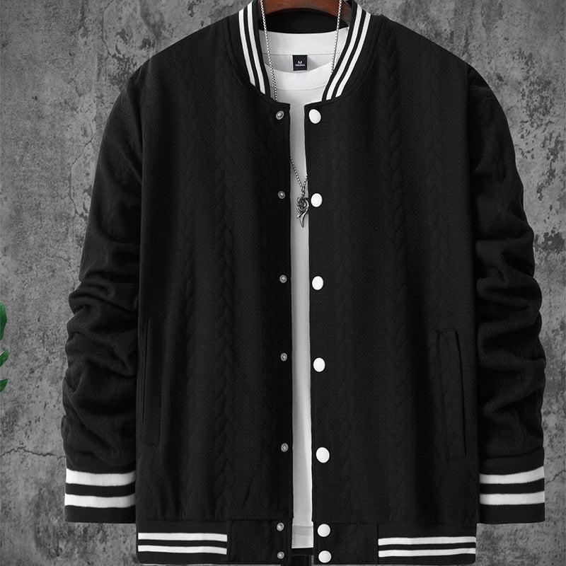 Herren stylische Bomberjacke mit strukturiertem Strickmuster und sportlichen Akzenten Aliams