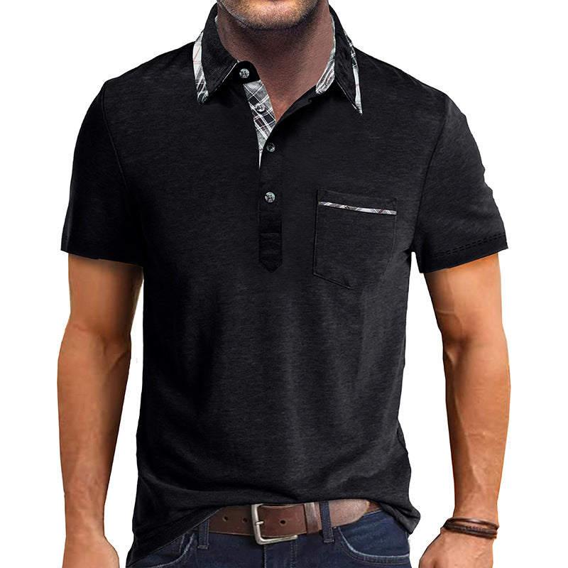 Herren elegantes Poloshirt mit modernem Kragen und kontrastierendem Design Aliams