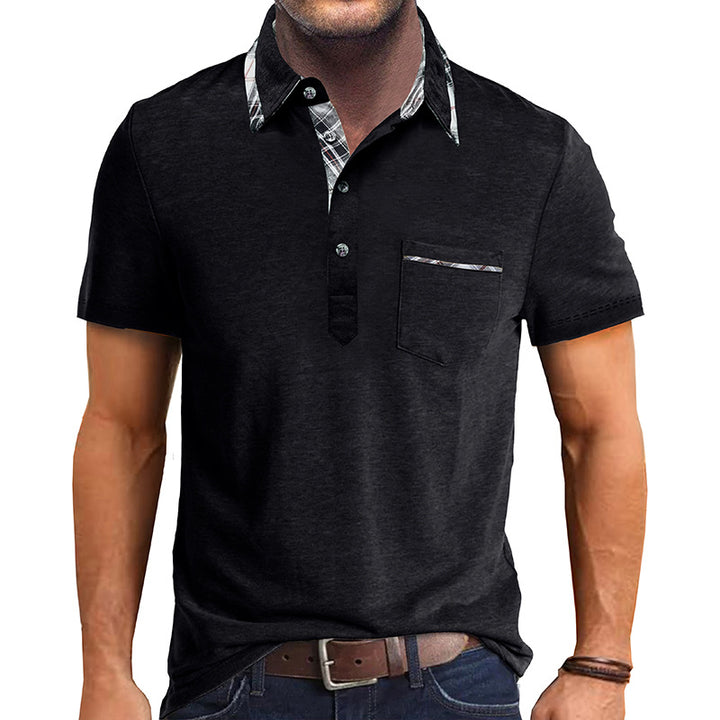 Herren elegantes Poloshirt mit modernem Kragen und kontrastierendem Design Aliams