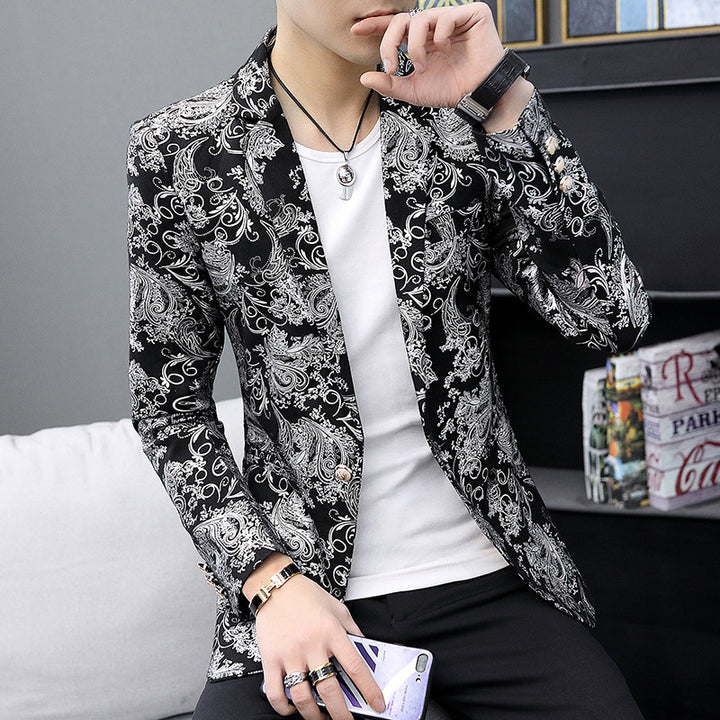 Herren eleganter Blazer mit opulentem Design und glänzenden Details Aliams