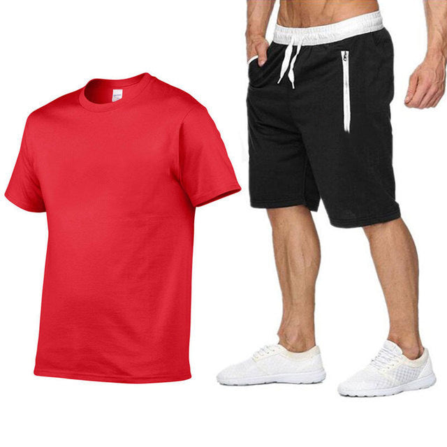 Herren sportliches T-Shirt und bequeme Shorts im lässigen Stil Aliams
