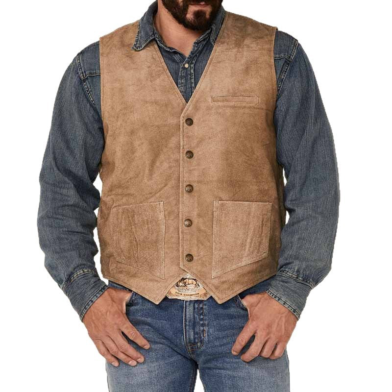 Herren Wildlederweste mit praktischen Taschen und klassischem Schnitt Aliams