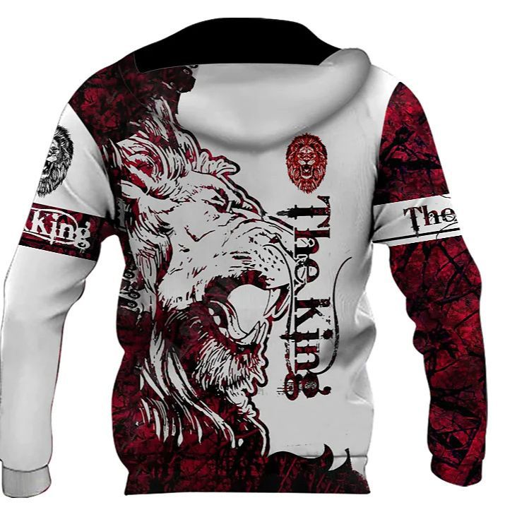 Herren Kapuzenpullover mit auffälligem Löwenmotiv und kreativen Grafiken Aliams