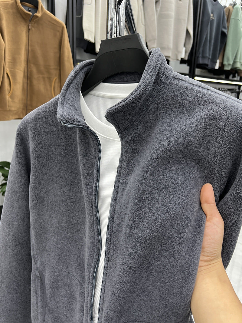 Herren Fleecejacke mit hohem Kragen und praktischen Taschen Aliams