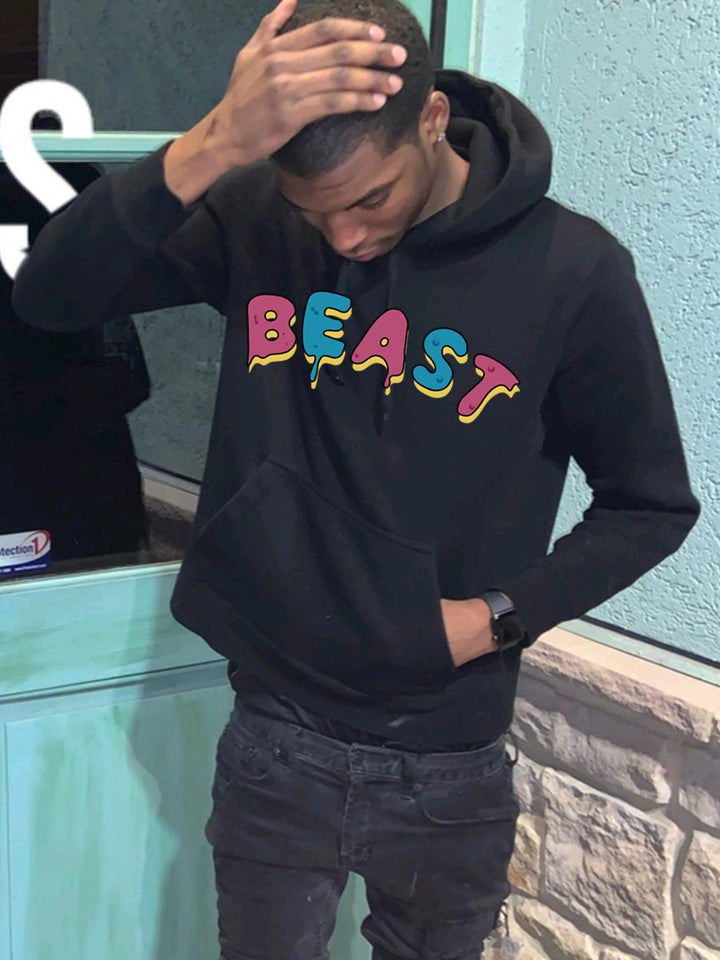 Herren Hoodie mit buntem 3D-Schriftzug Aliams