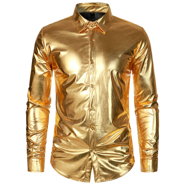Herren Glamouröses Metallic-Oberhemd Aliams