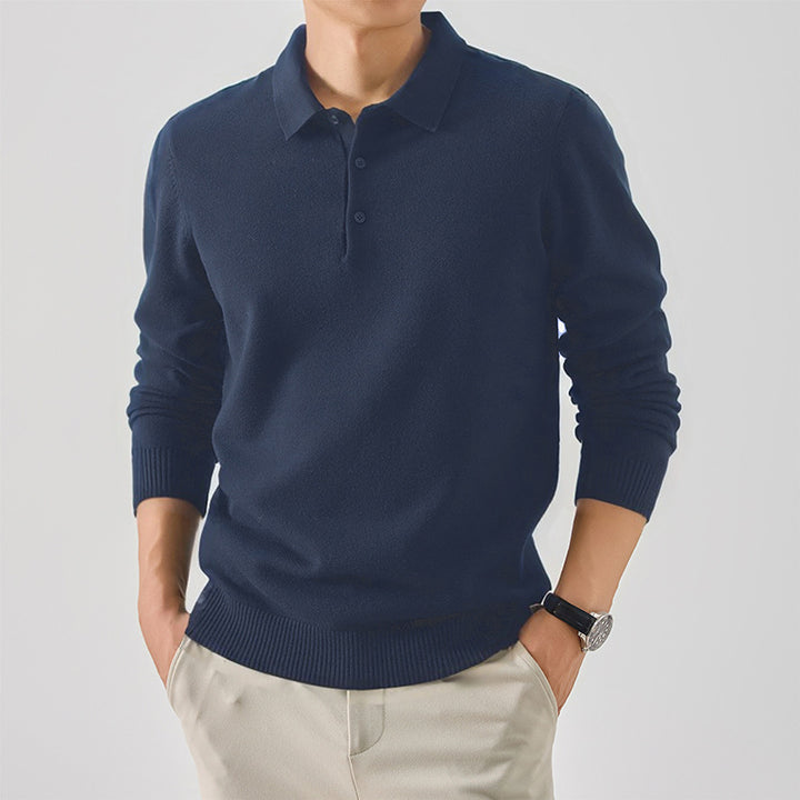 Herren eleganter Polokollektion Pullover aus feiner Baumwolle Aliams