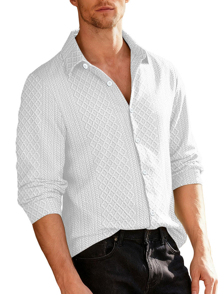 Herren strukturiertes Langarmhemd mit modernem Design Aliams