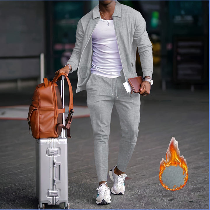 Herren sportliches Freizeitanzug mit strukturiertem Design und elastischem Bund Aliams