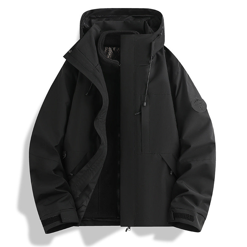 Herren funktionale Outdoorjacke mit verstellbarem Kapuzendesign Aliams