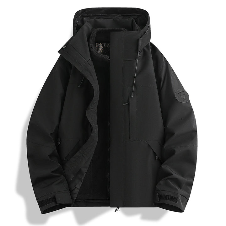 Herren funktionale Outdoorjacke mit verstellbarem Kapuzendesign Aliams