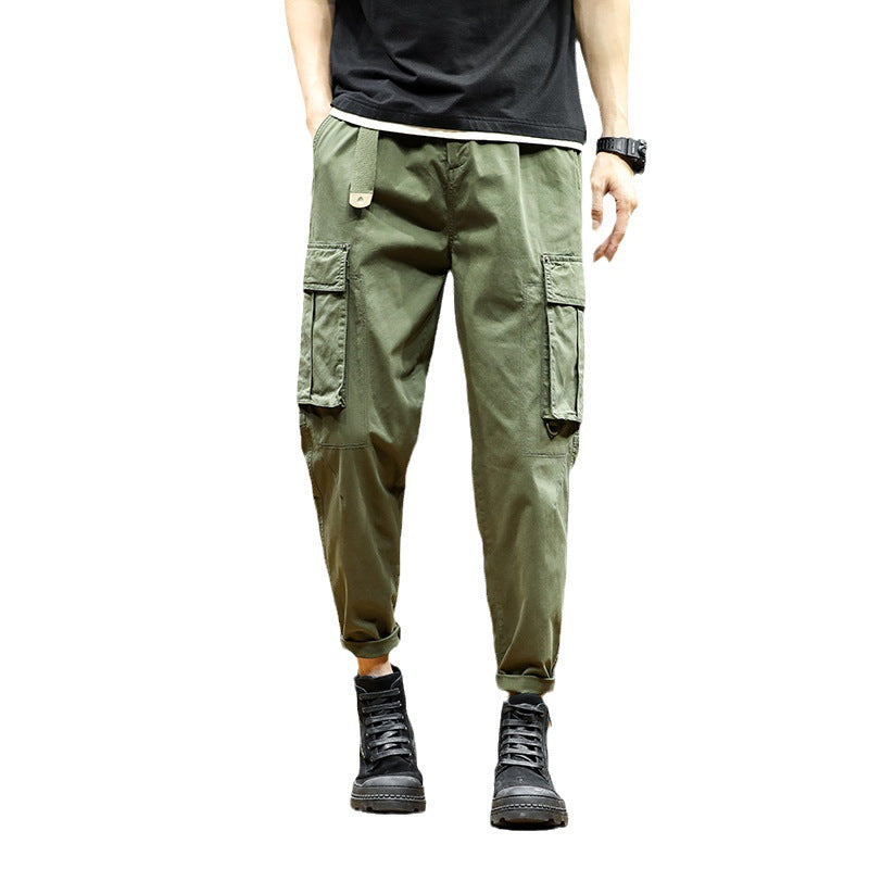 Herren Cargo-Hose mit verstellbarem Bund und funktionalen Taschen Aliams