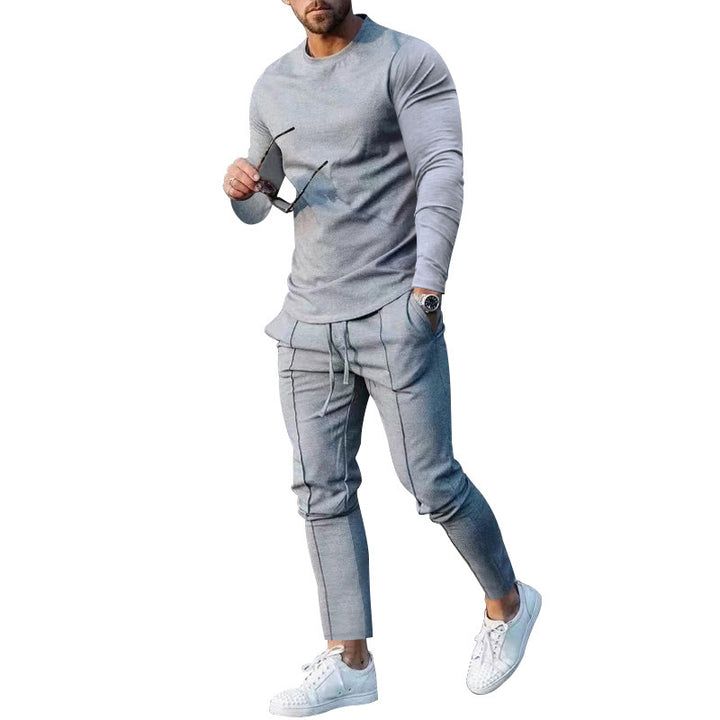 Herren Sportliches Langarmshirt und Chino Jogginghose Set Aliams