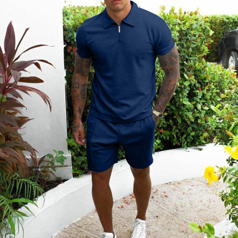 Herren Komfortables Freizeit Polo- und Shorts-Set Aliams