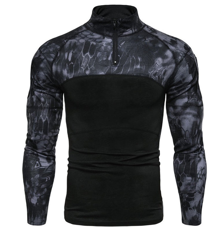 Herren Funktionales Langarmshirt im sportlichen Design mit Stehkragen und Reißverschluss Aliams