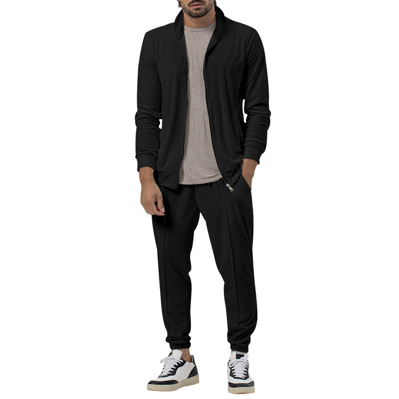 Herren Atmungsaktive Zip-Jacke mit hohem Kragen und seitlichen Taschen Aliams