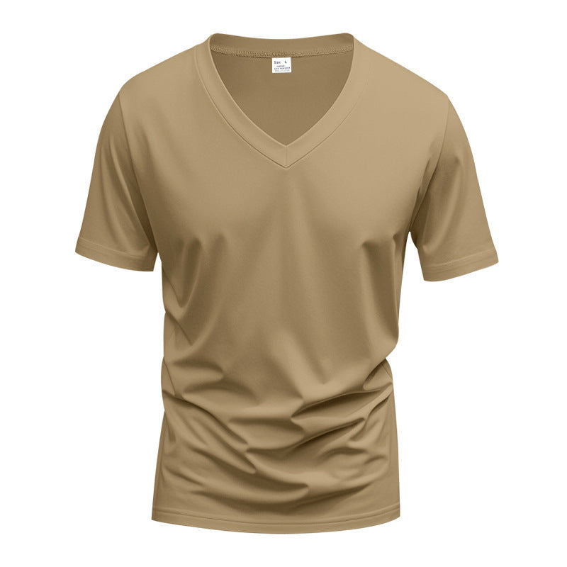 Herren Sportliches Kurzarm-T-Shirt mit V-Ausschnitt und funktionalem Mesh-Gewebe Aliams