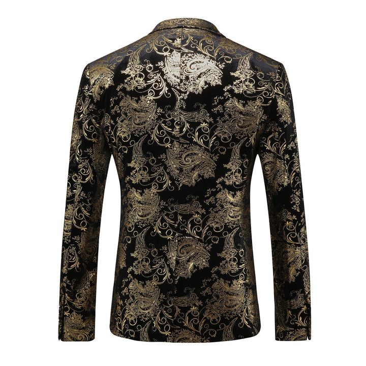 Herren eleganter Smoking-Blazer mit floralen Paillettenmustern Aliams