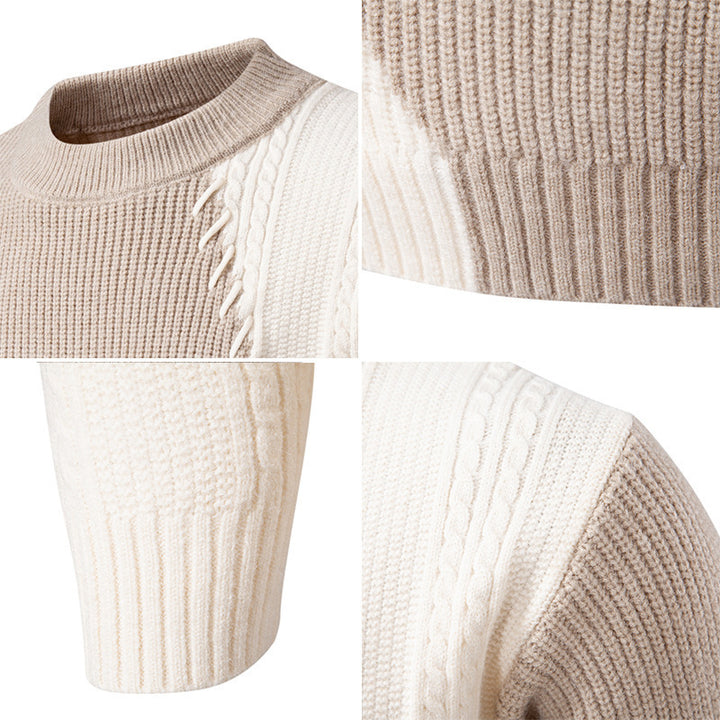 Herren Strickpullover mit modernem Struktur-Design und elegantem Kragen Aliams